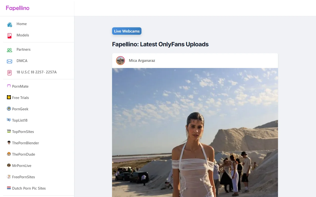 Screenshot: Fapellino Website Review Screenshot of Fapellino Website Review