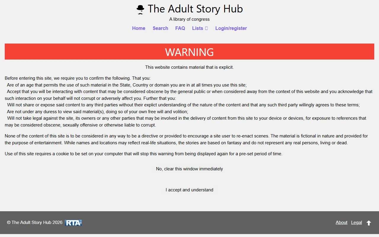Screenshot: Theadultstoryhub Screenshot of Theadultstoryhub
